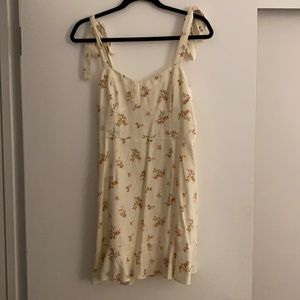 Cream colored dress with floral print